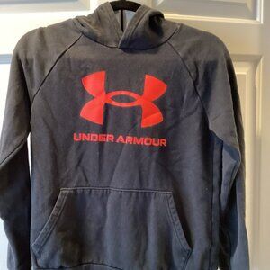 Under Armour Black / Red Logo Hoodie / Sweatshirt Size Youth Large
